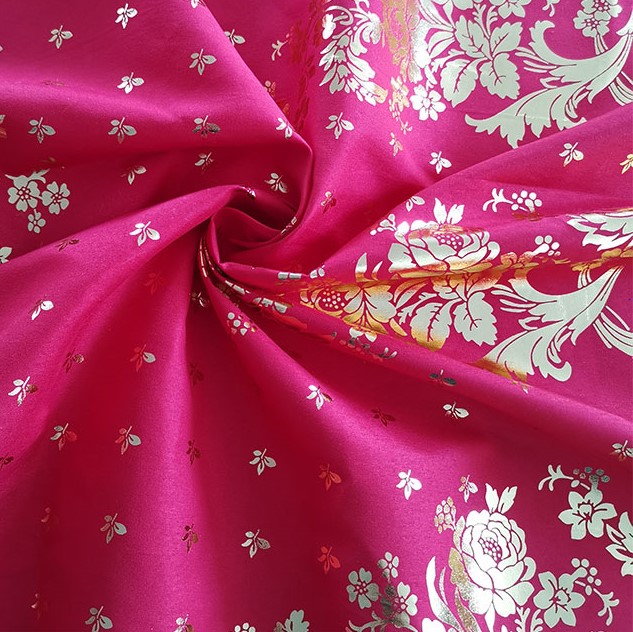 100% polyester goudstempelprintstof